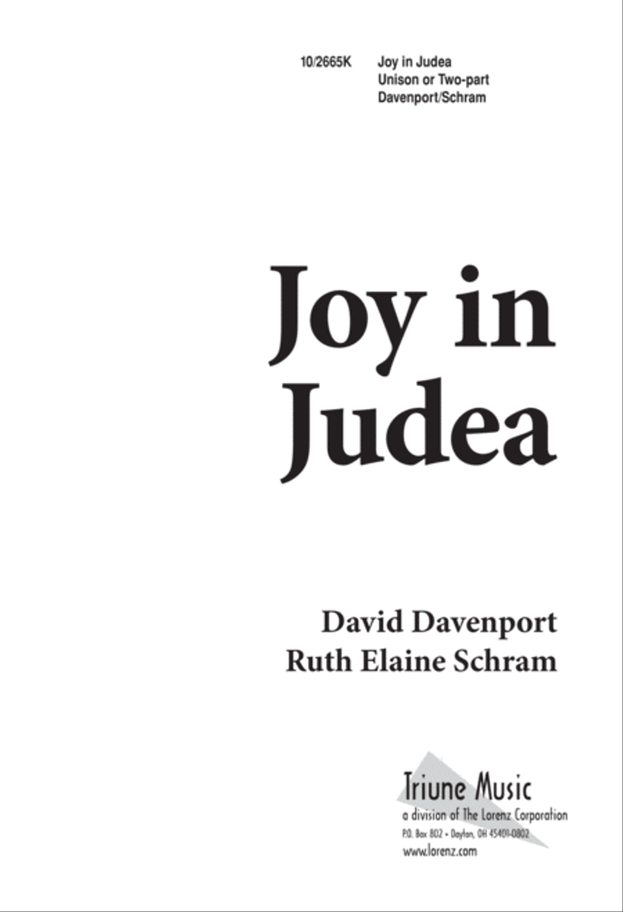 Joy in Judea Unison Choir scores gallery preview page 1