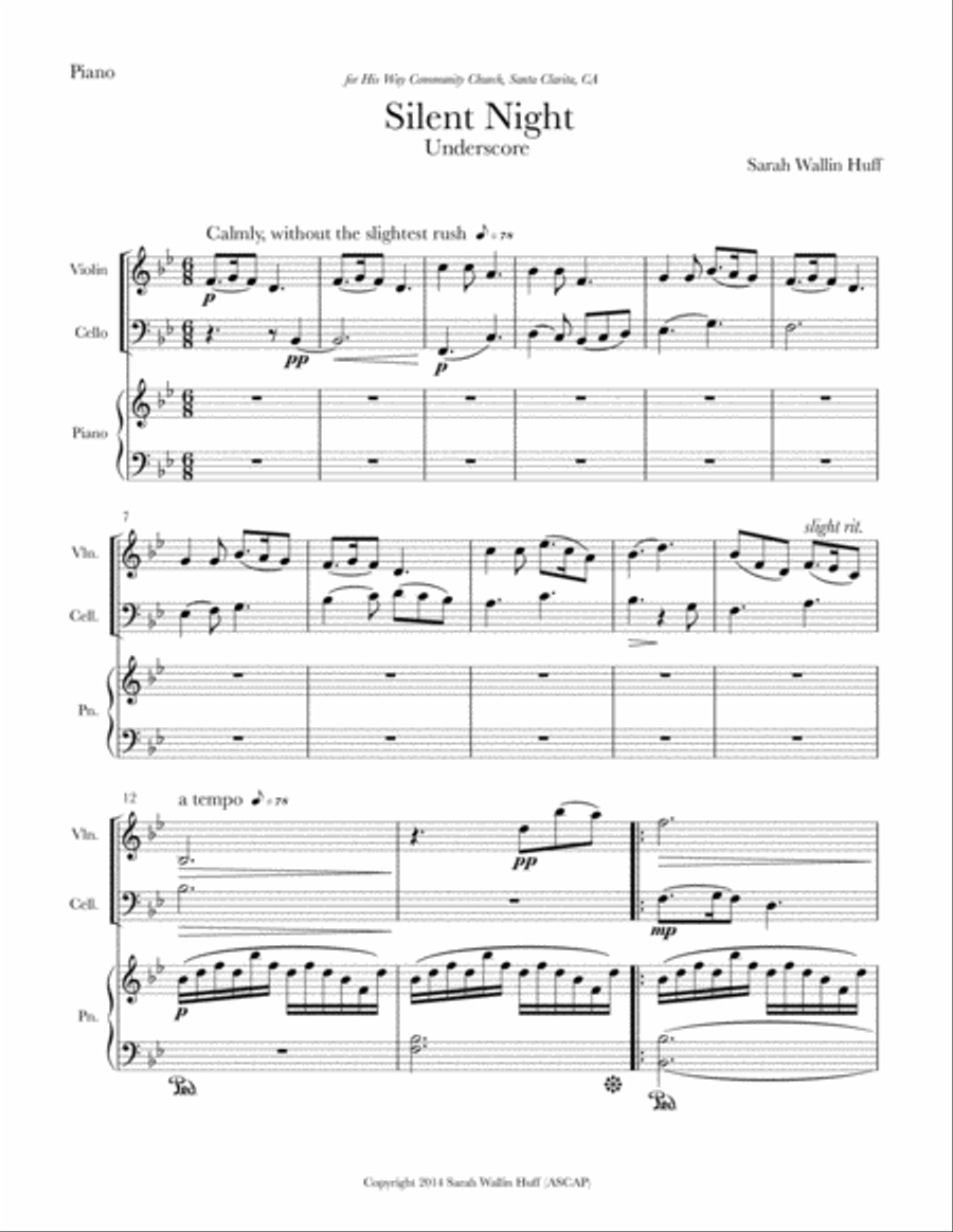 Silent Night Piano Trio scores gallery preview page 4