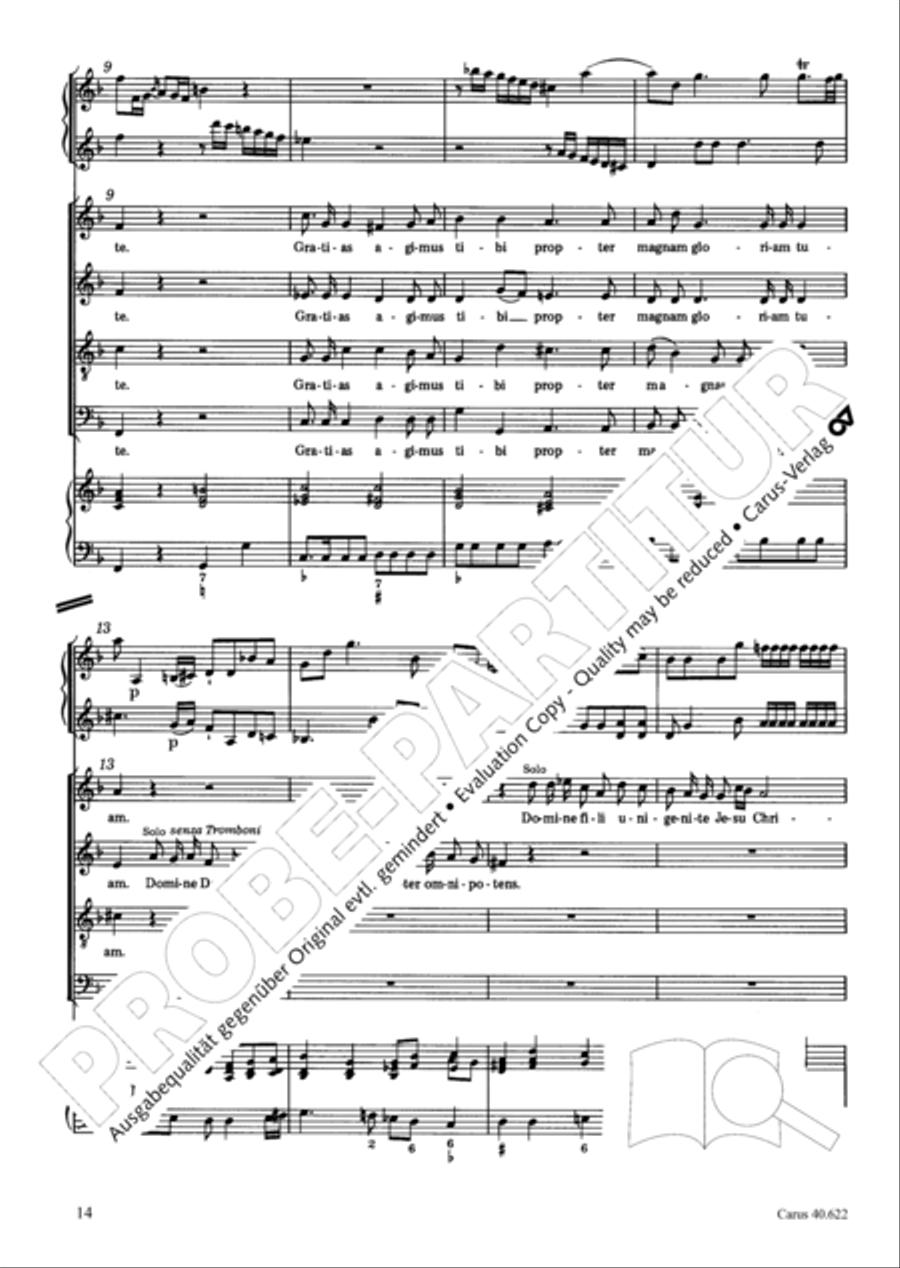 Missa brevis in D minor 4-Part scores gallery preview page 15