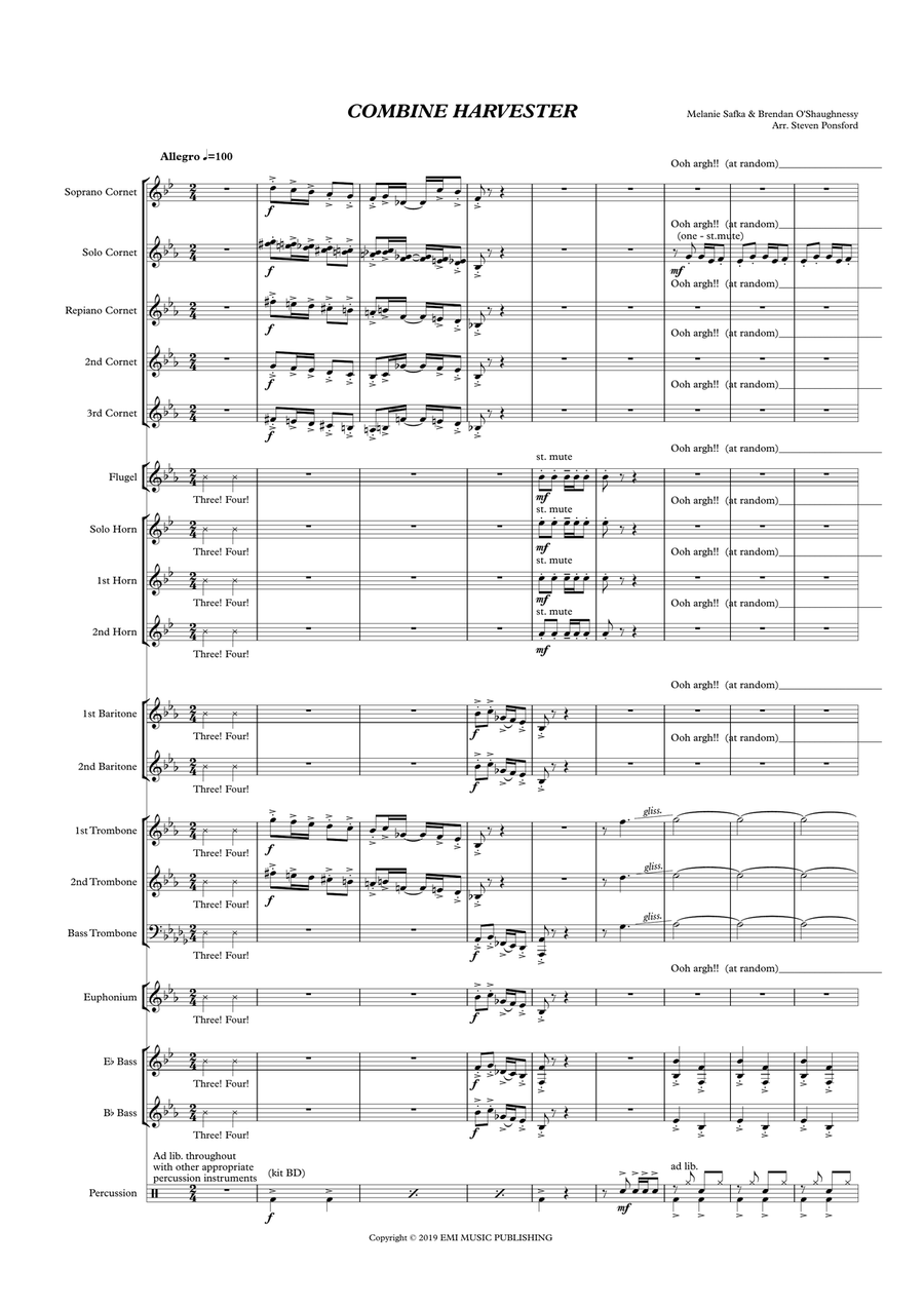 Combine Harvester Brass Ensemble scores gallery preview page 1