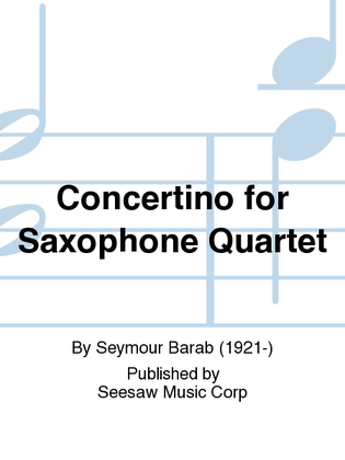 Book cover for Concertino for Saxophone Quartet