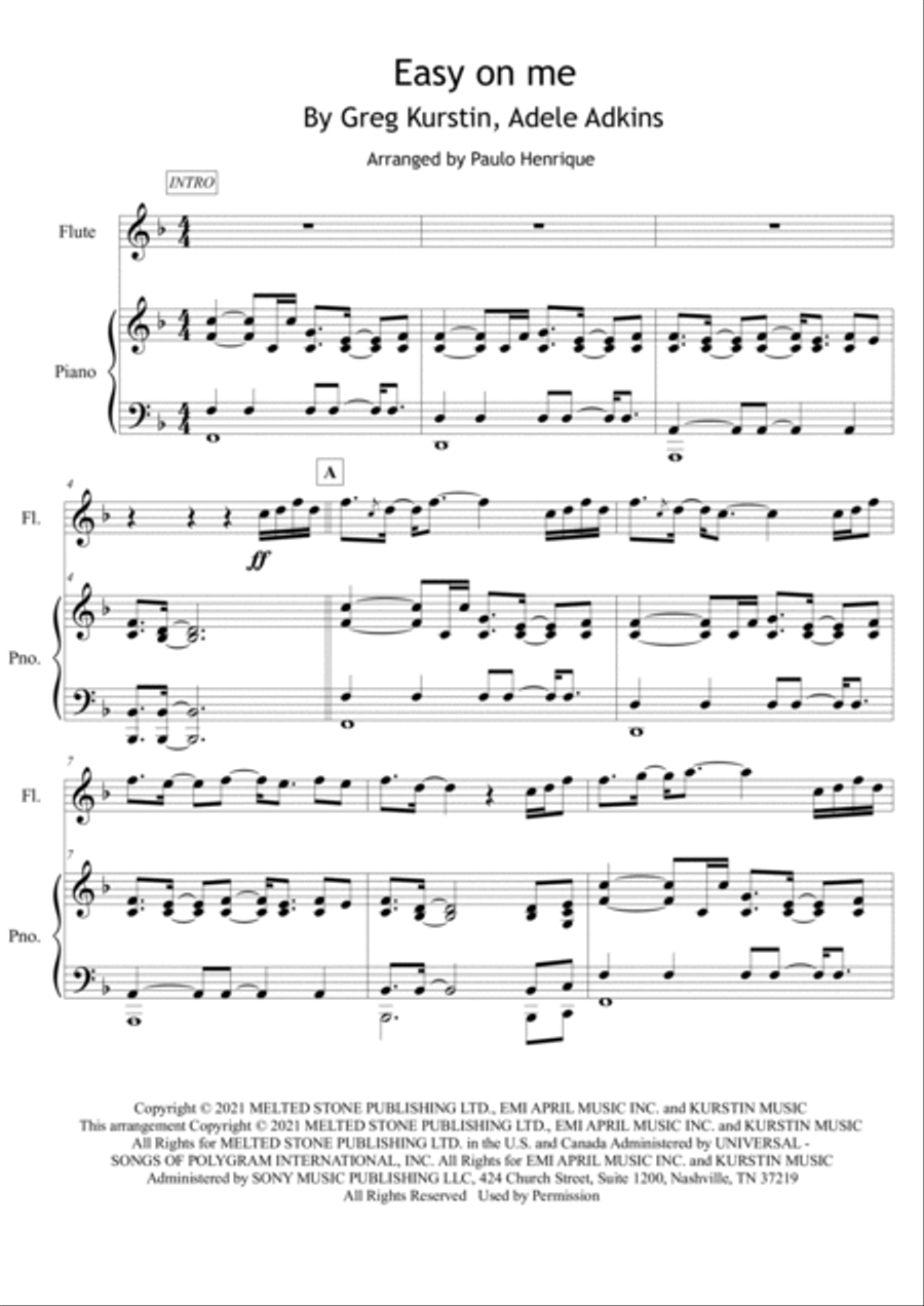 Easy On Me Flute Solo scores gallery preview page 2