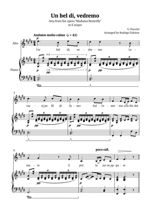 Un Bel Di Vedremo (from Madama Butterfly) - for Alto - in E major