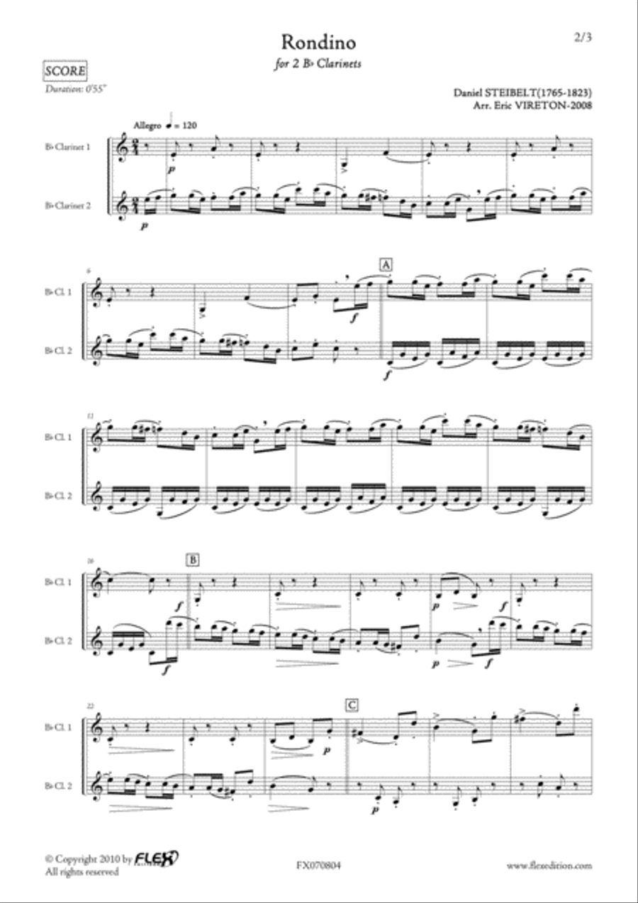 Rondino Rondino Clarinet Duet scores gallery preview page 2