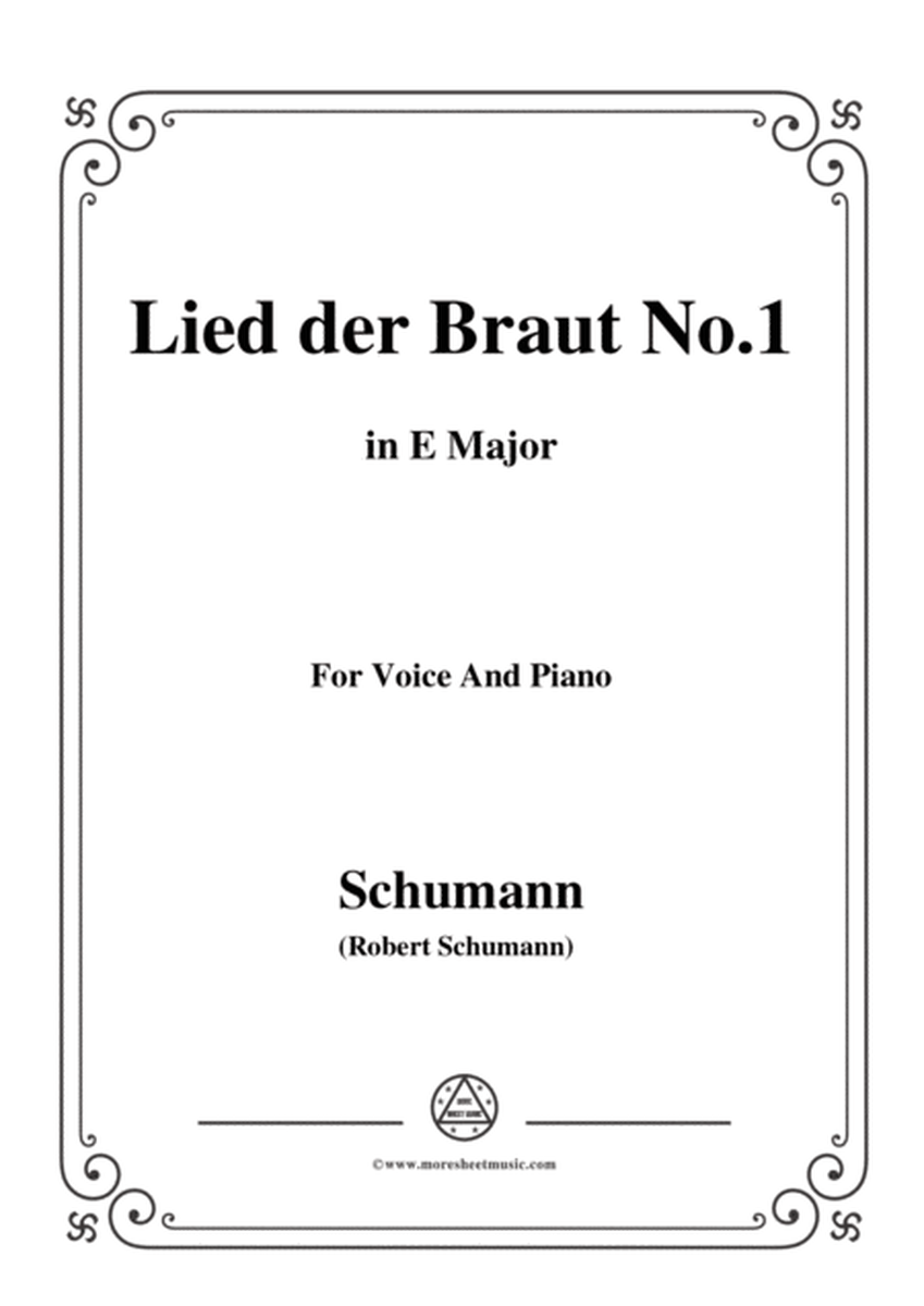 Schumann-Lied der Braut No.1,in E Major,for Voice and Piano image number null