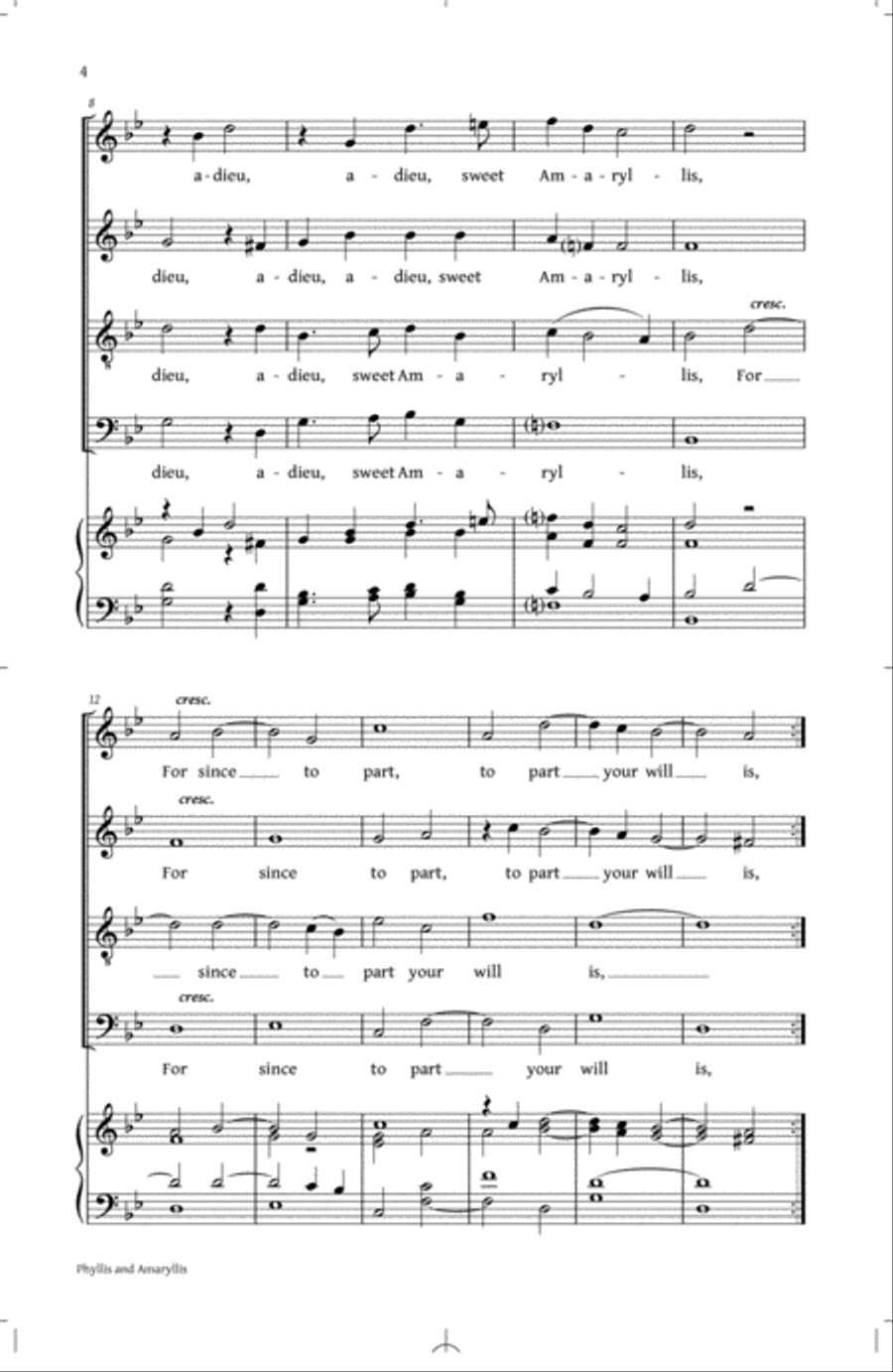 Phyllis And Amaryllis SATB Madrigal Collection 4-Part scores gallery preview page 2