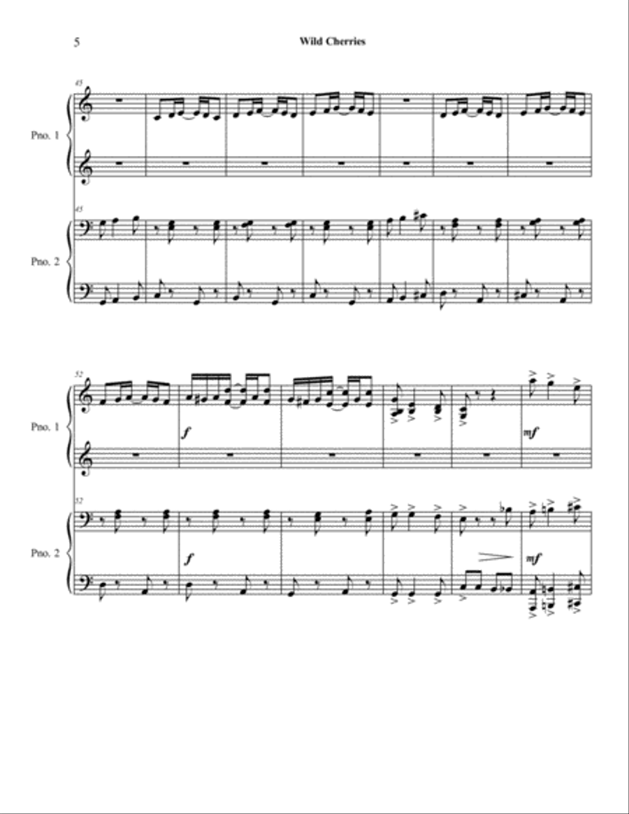 Wild Cherries Piano Duet Piano Duet scores gallery preview page 5