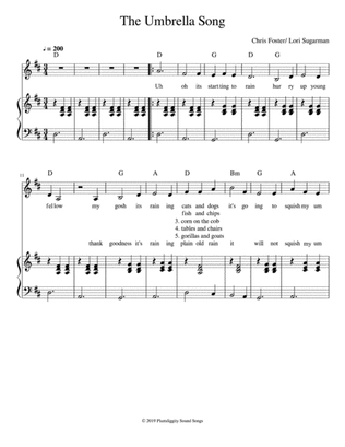 Uh-Oh - The Umbrella Song - Piano/Vocal/Guitar