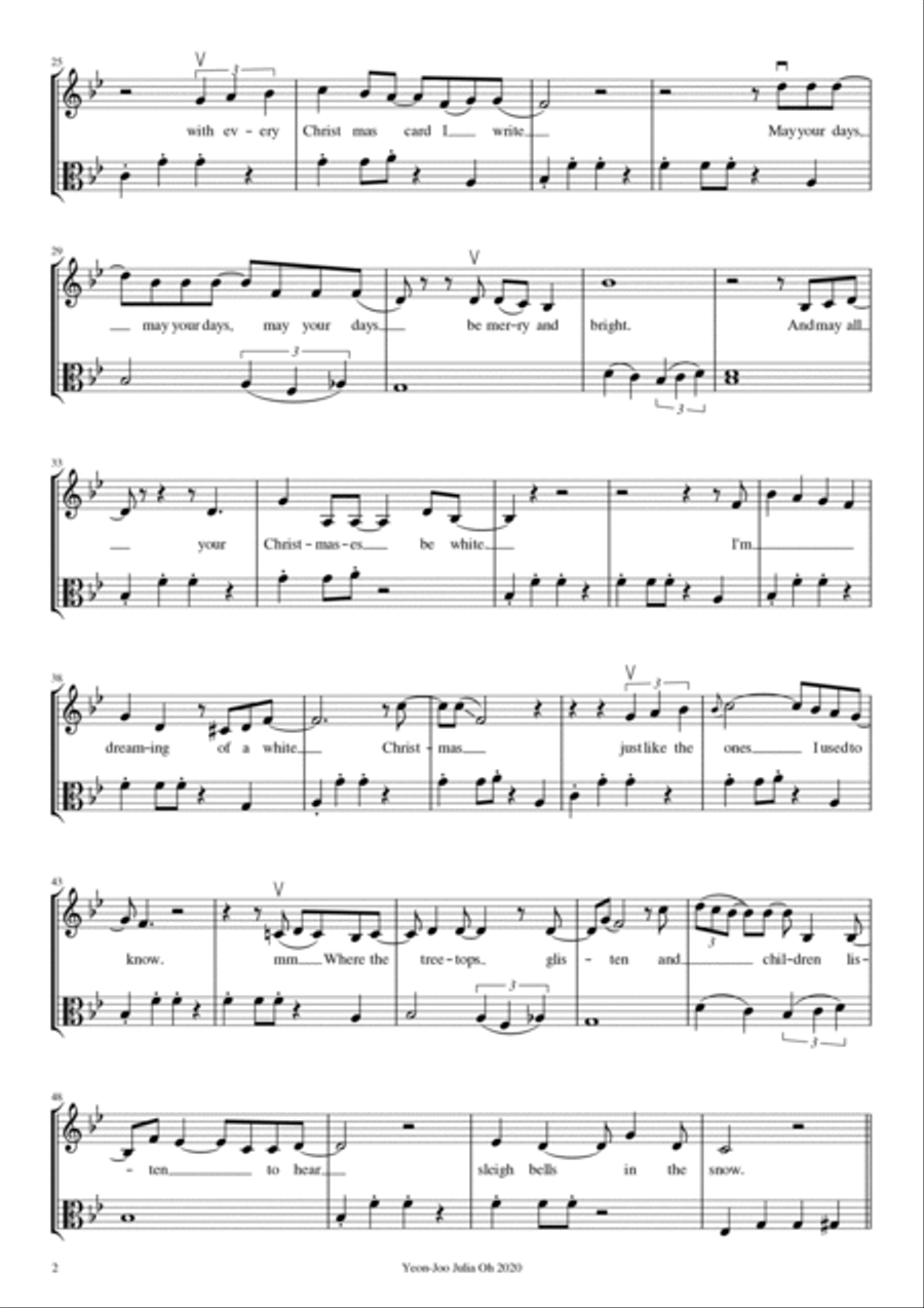 White Christmas White Christmas String Duet scores gallery preview page 2