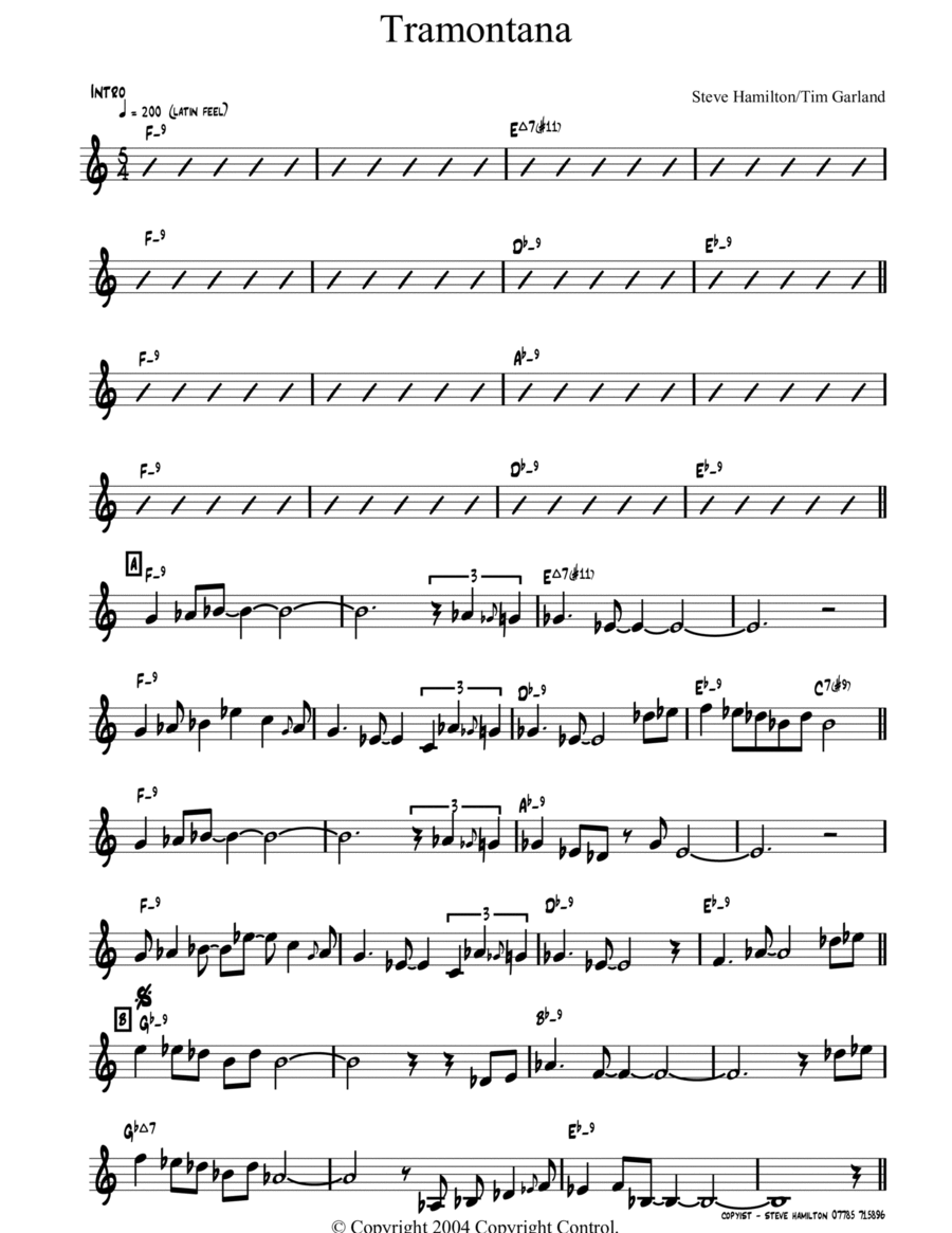 Tramontana Piano scores gallery preview page 1