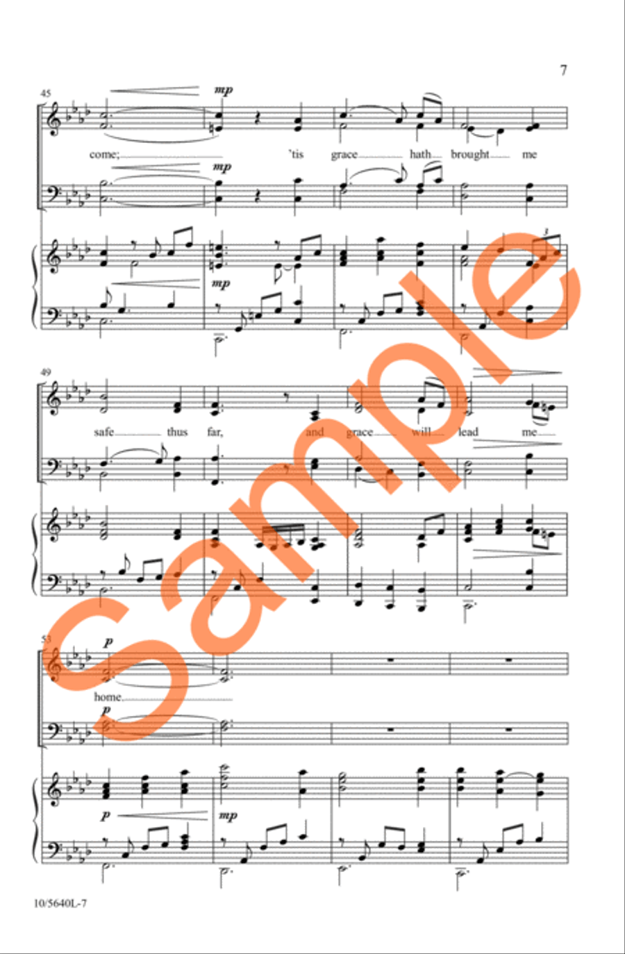 Amazing Grace! How Sweet the Sound 4-Part scores gallery preview page 6