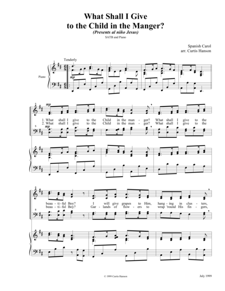 What Shall I Give to the Child in the Manger? (SATB) image number null