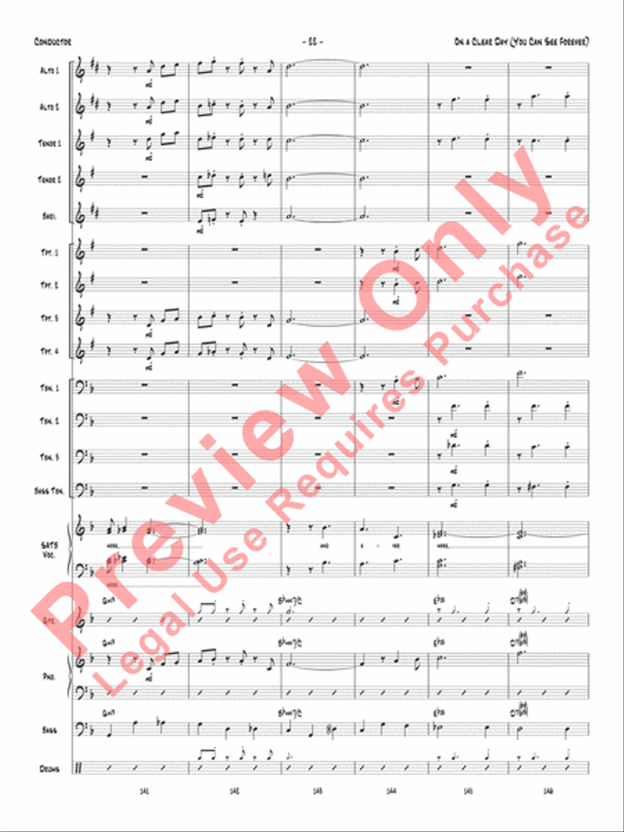 On a Clear Day (You Can See Forever) Jazz Ensemble scores gallery preview page 25