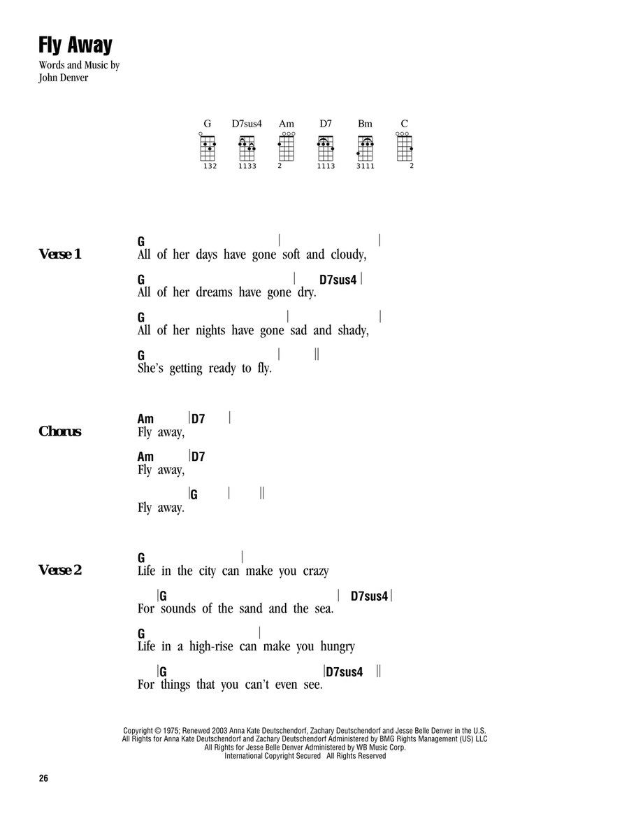 Fly Away Ukulele scores gallery preview page 1