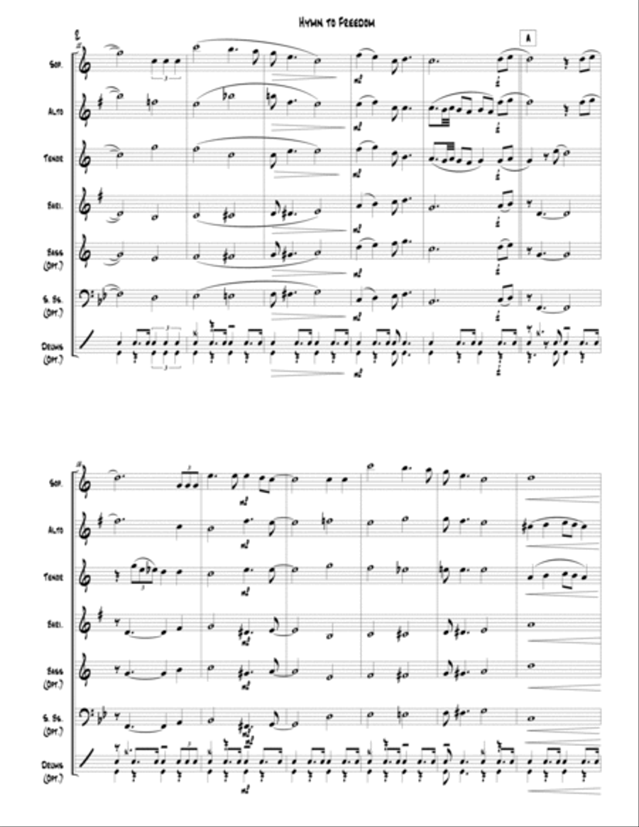 Hymn To Freedom Woodwind Ensemble scores gallery preview page 4