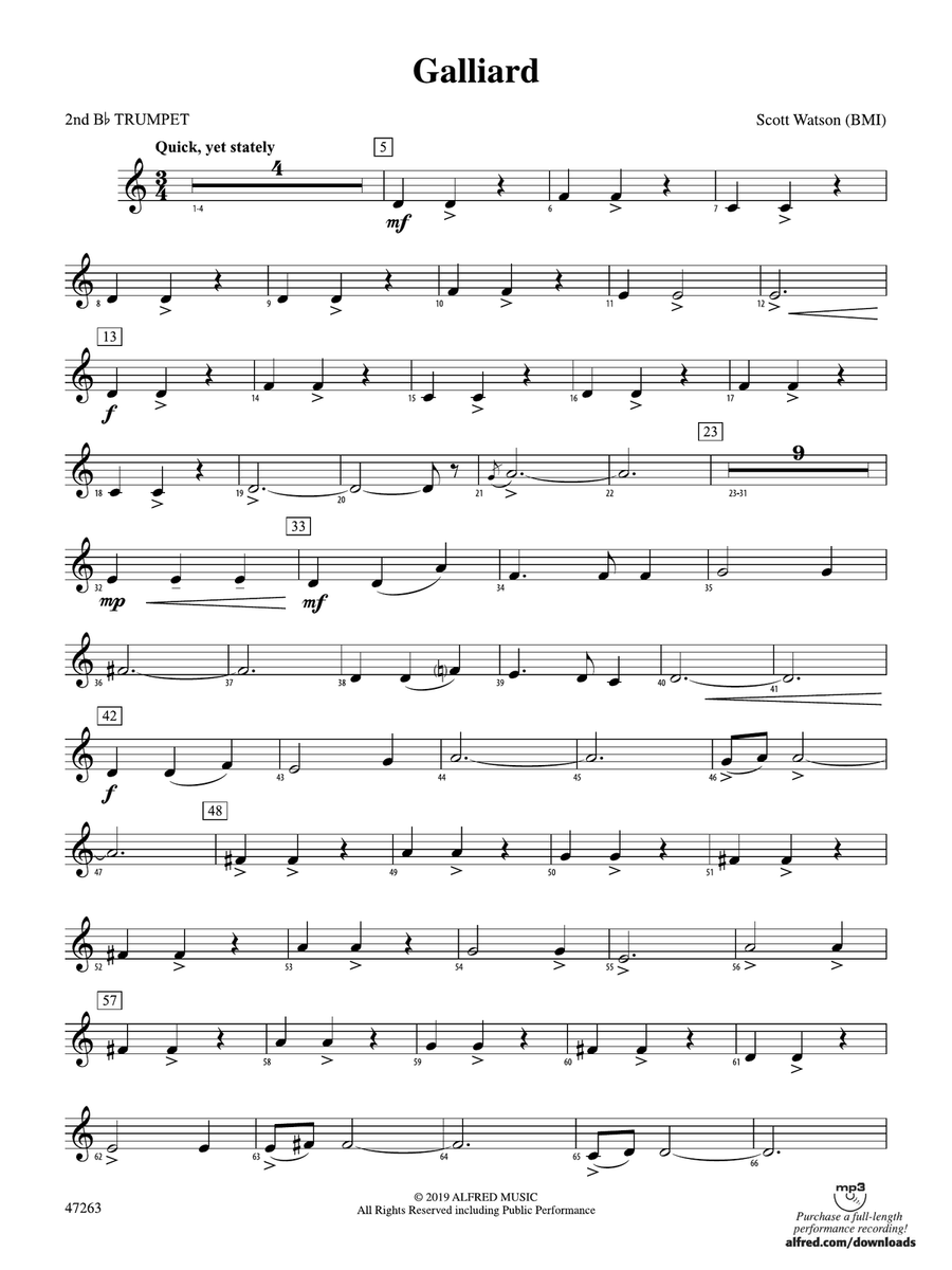 Galliard: 2nd B-flat Trumpet