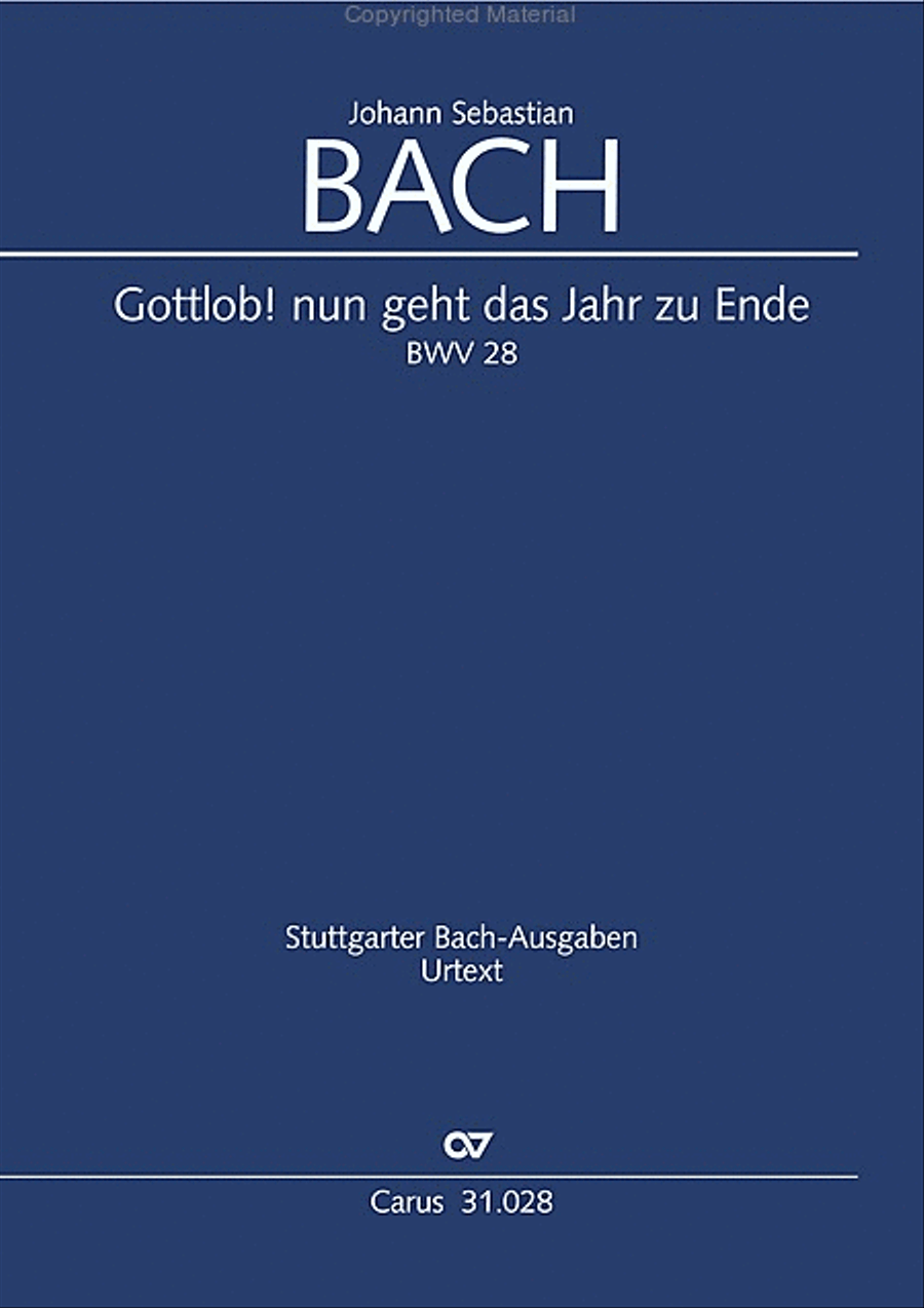 Rejoice! The passing year is ended (Gottlob! nun geht das Jahr zu Ende) 4-Part scores gallery preview page 2
