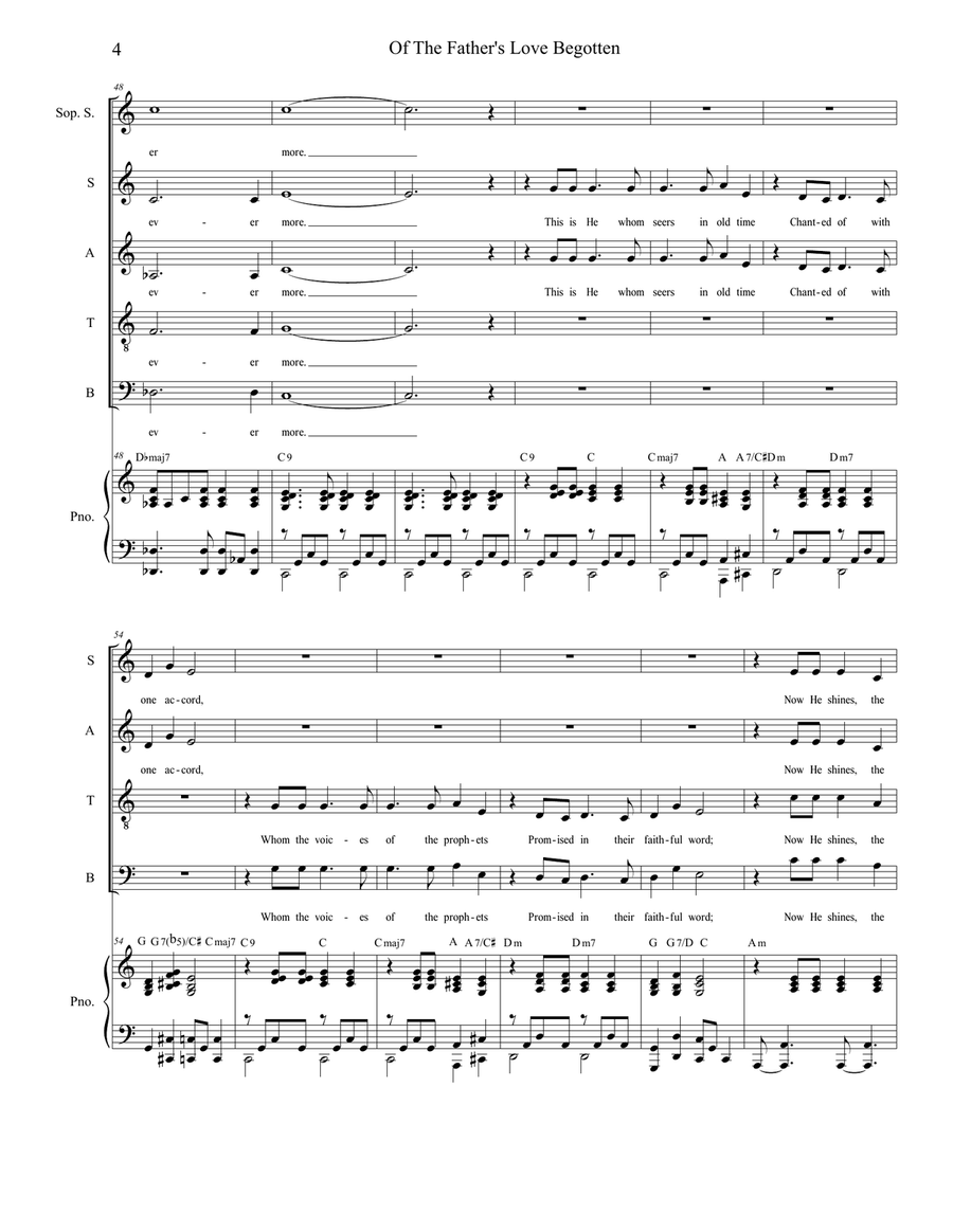 Of The Father's Love Begotten (Choir/Vocal Score) 4-Part scores gallery preview page 5