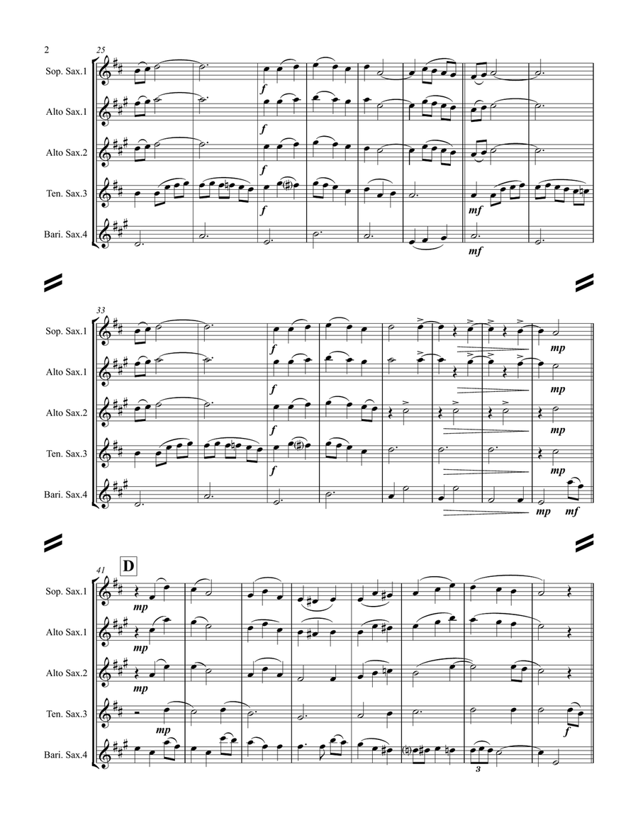 Silver Bells Saxophone Quartet scores gallery preview page 3