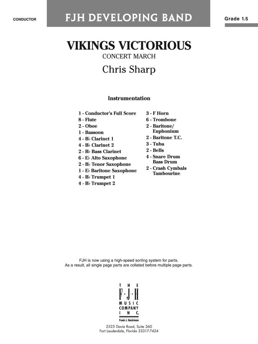Vikings Victorious Concert March: Score