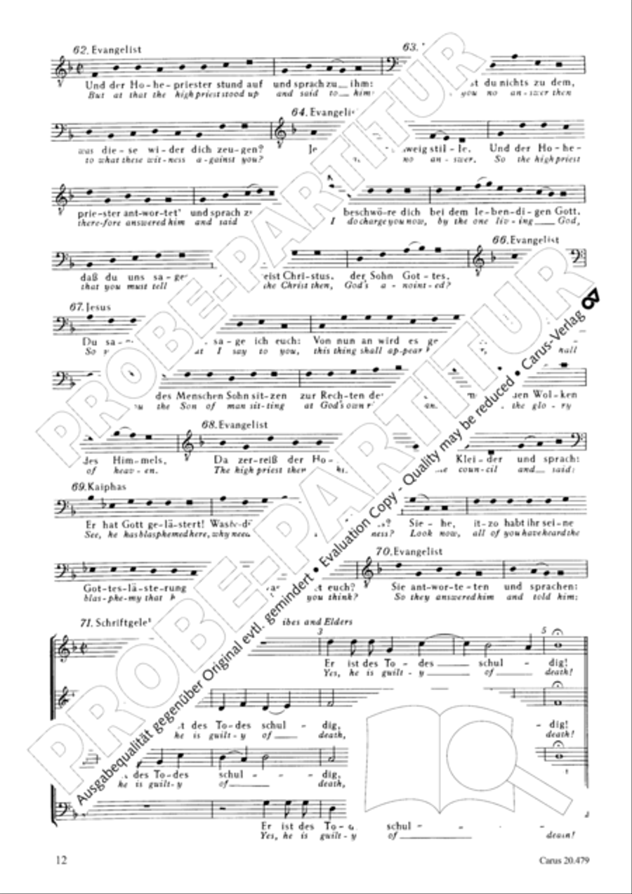 St. Matthew Passion (Matthaus-Passion) 4-Part scores gallery preview page 19