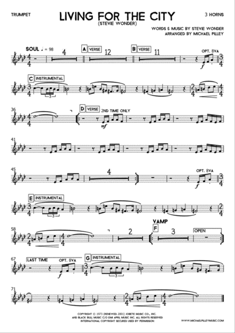 Living For The City Small Ensemble scores gallery preview page 2