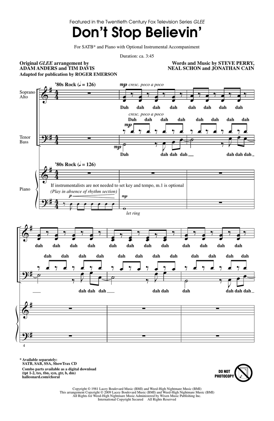 Don't Stop Believin' (arr. Roger Emerson)