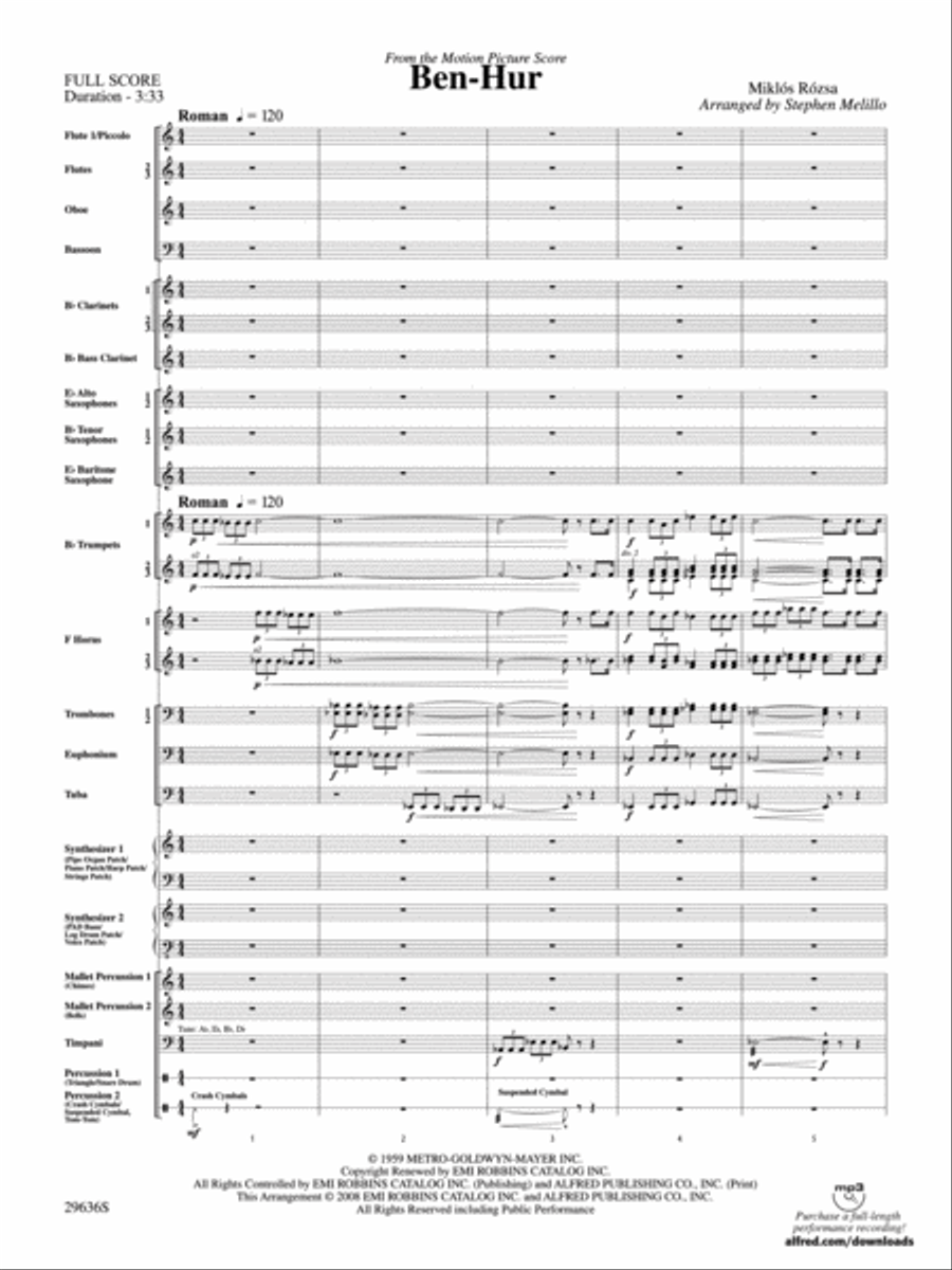 Ben-Hur (Score only) Concert Band scores gallery preview page 2