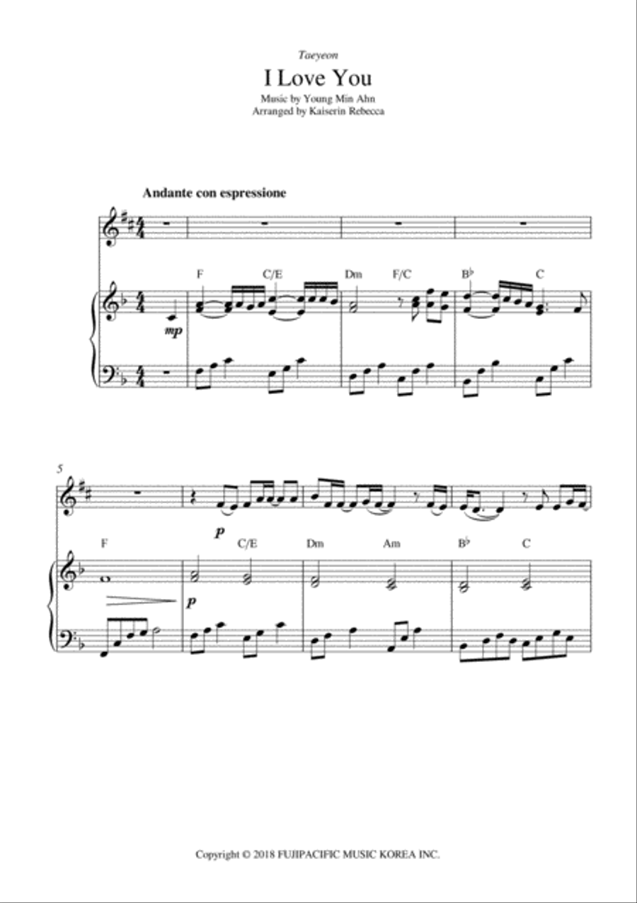I Love You I Love You Alto Saxophone scores gallery preview page 1