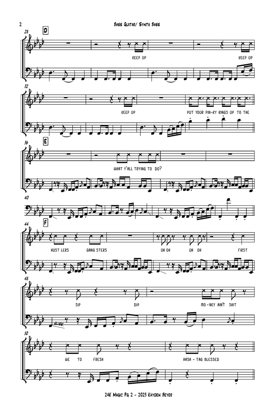 24k Magic - Score Only Jazz Ensemble scores gallery preview page 2