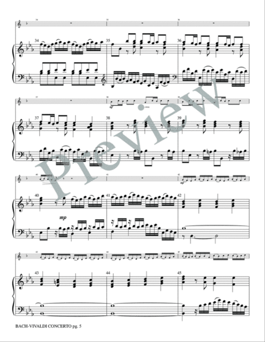 Bach-Vivaldi Concerto BWV 972 and RV230 Small Ensemble scores gallery preview page 6