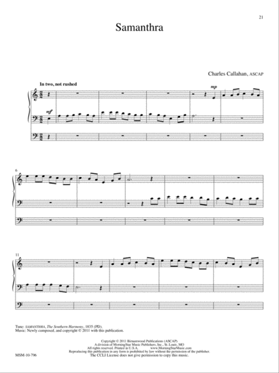 Eight Quiet Preludes on American Hymntunes Organ scores gallery preview page 10