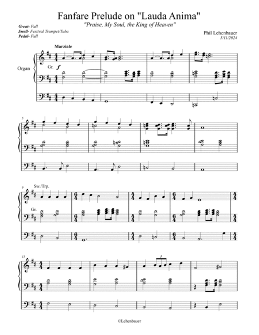 Praise, My Soul, the King of Heaven (Fanfare Prelude on 