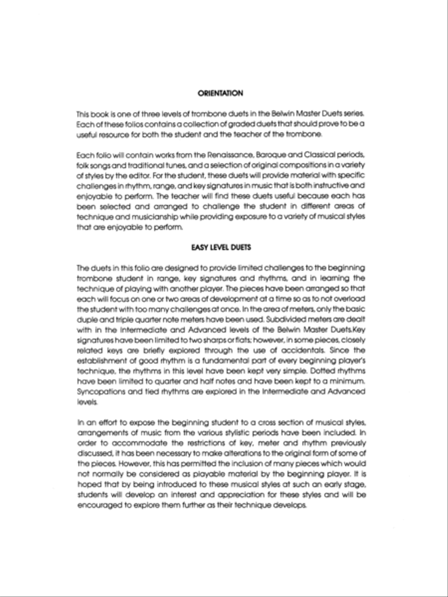 Belwin Master Duets (Trombone), Volume 1 Trombone Duet scores gallery preview page 3