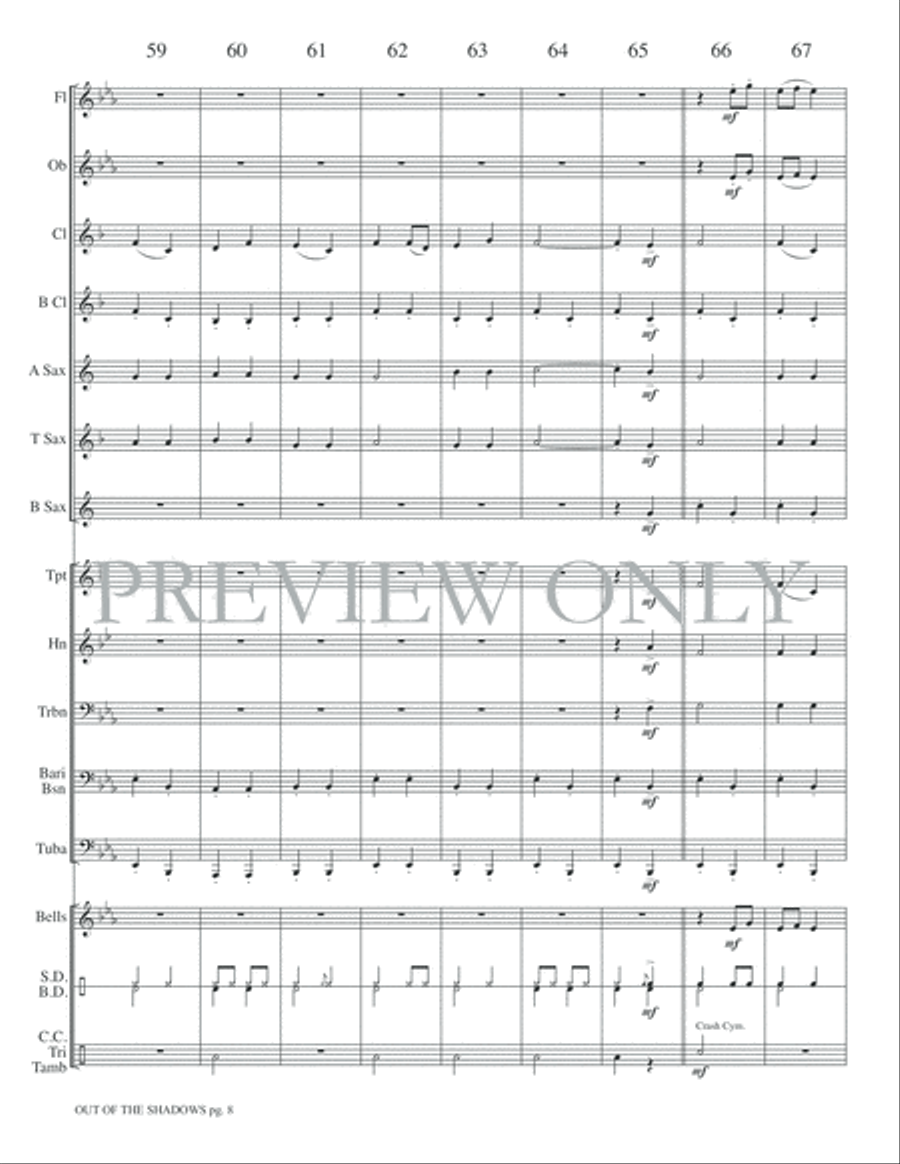 Out of the Shadows Concert Band scores gallery preview page 11