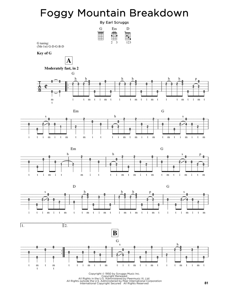 Foggy Mountain Breakdown Banjo scores gallery preview page 1