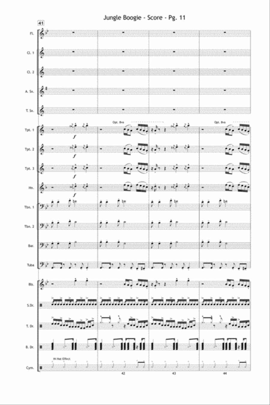 Jungle Boogie Jungle Boogie Marching Band scores gallery preview page 12