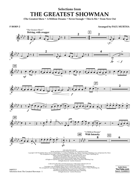 Selections from The Greatest Showman (arr. Paul Murtha) - F Horn 2