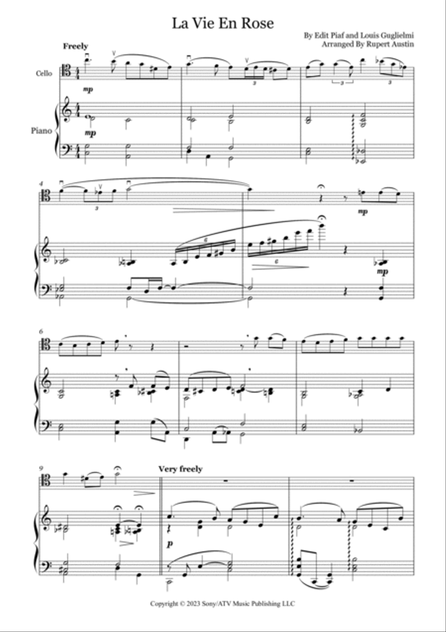 La Vie En Rose Piano scores gallery preview page 2