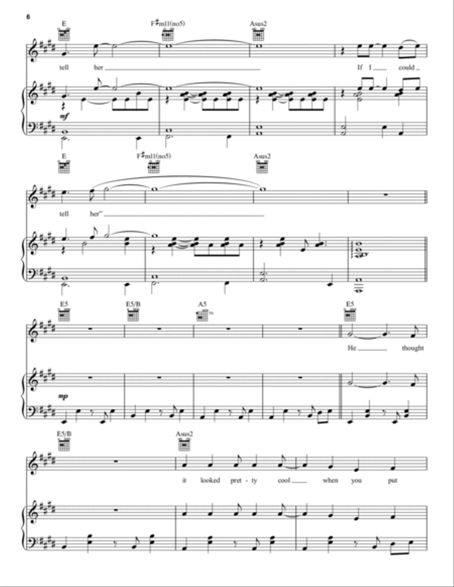 If I Could Tell Her (from Dear Evan Hansen) Piano, Vocal, Guitar scores gallery preview page 6