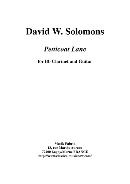 David Warin Solomons: Petticoat Lane for Bb clarinet and guitar