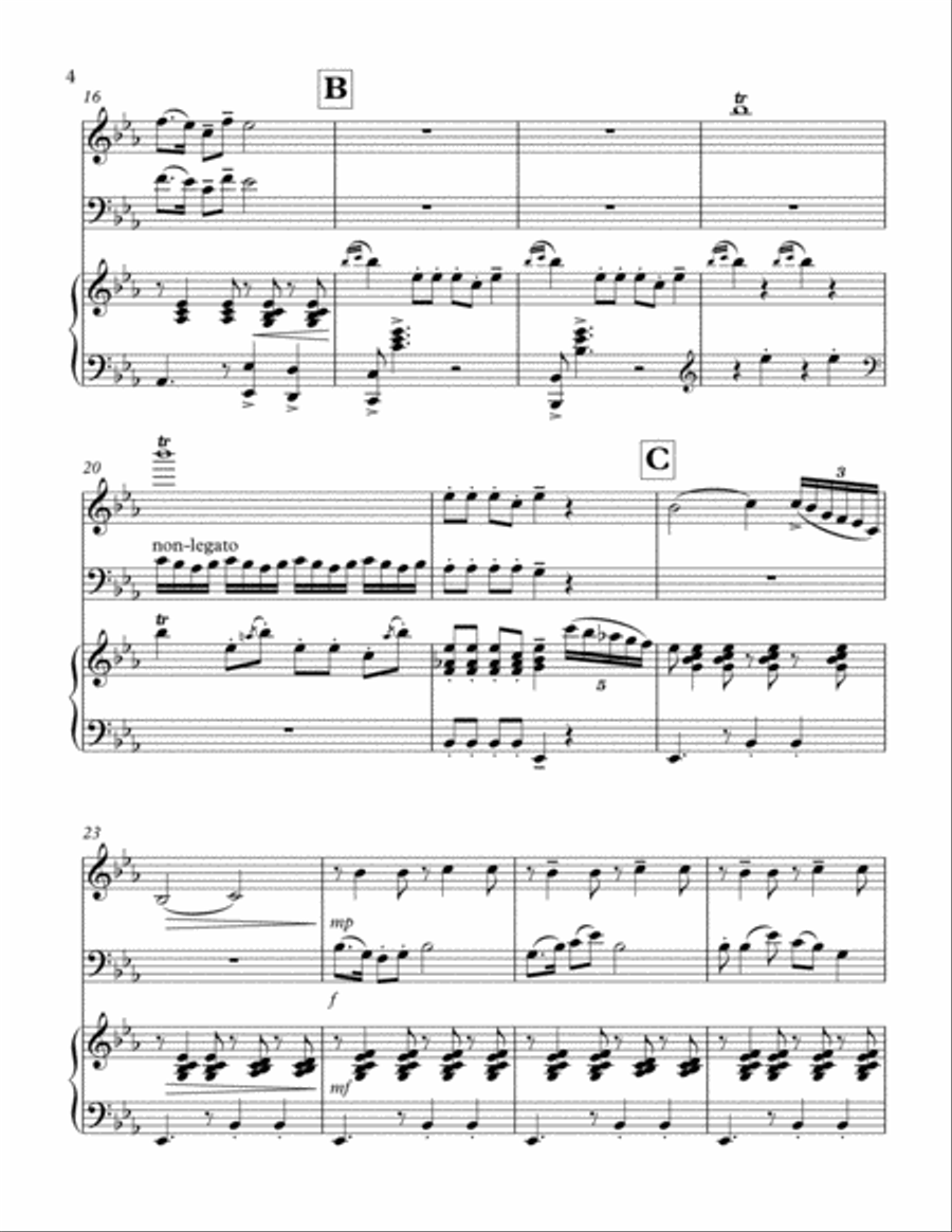 Flower Drum Dance 鳳陽花鼓 for Violin, Cello and Piano Piano Trio scores gallery preview page 4