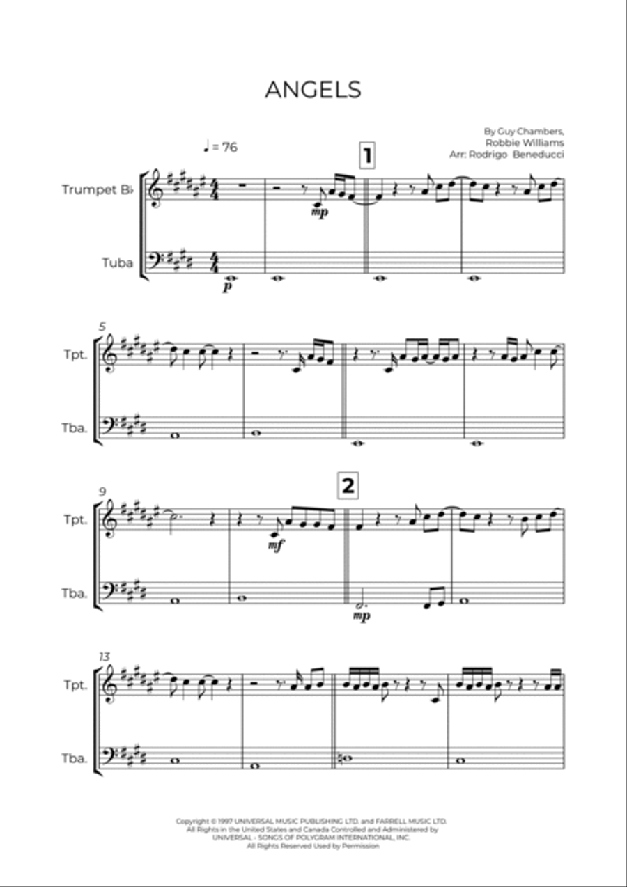 Angels Brass Duet scores gallery preview page 2