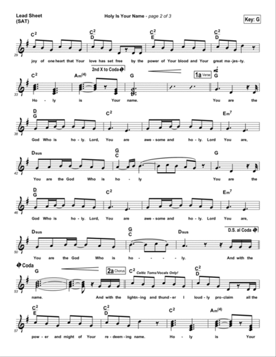 Holy Is Your Name Holy Is Your Name Piano scores gallery preview page 2
