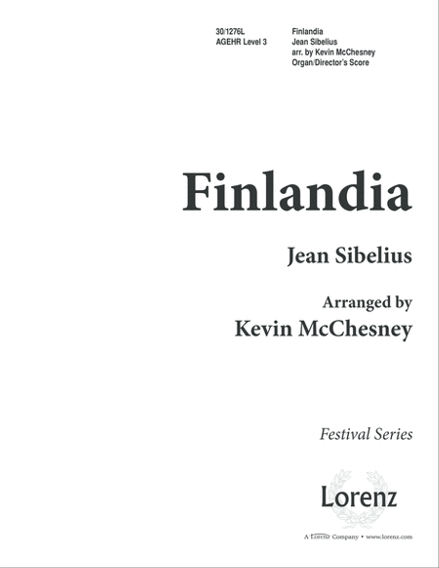 Finlandia - Organ/Director's Edition Organ scores gallery preview page 1