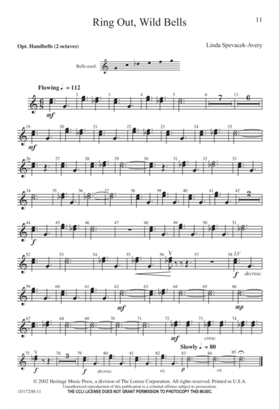 Ring Out, Wild Bells 3-Part scores gallery preview page 11