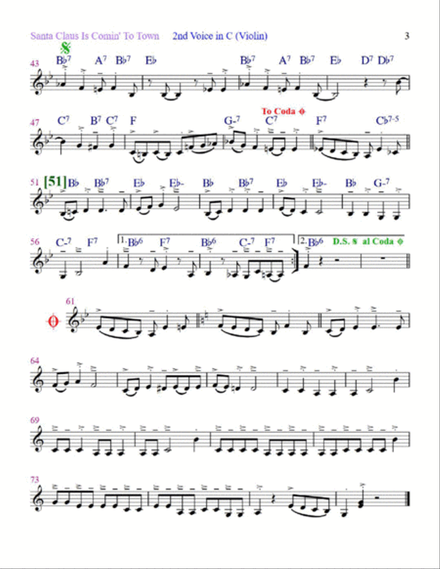 Santa Claus Is Comin' To Town Santa Claus Is Comin' To Town Small Ensemble scores gallery preview page 4