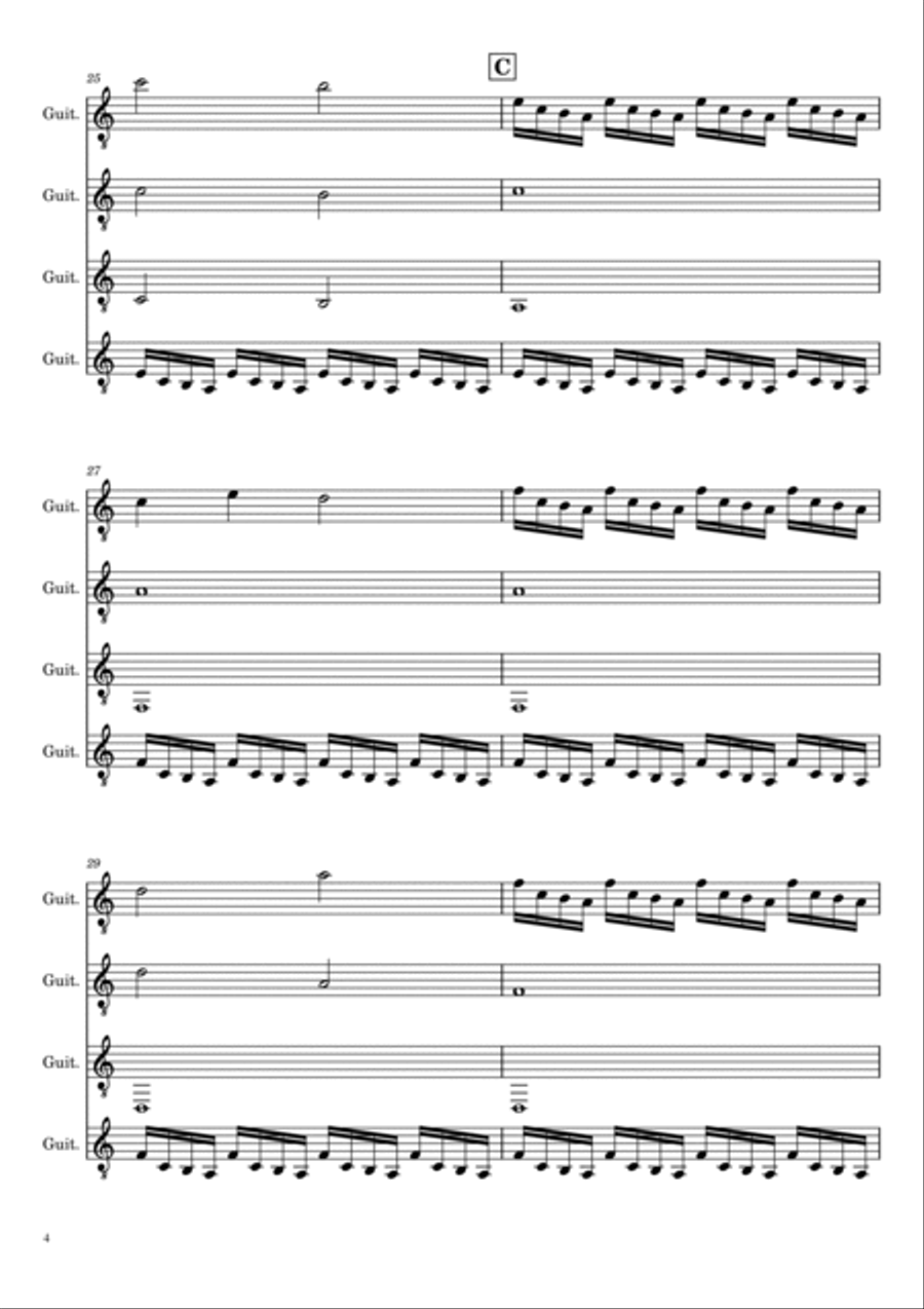 Daredevil Main Titles Guitar Ensemble scores gallery preview page 4