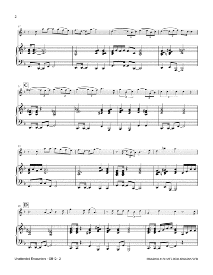 Unattended Encounters Unattended Encounters Piano scores gallery preview page 2