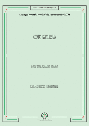 Book cover for Gounod-Ave Maria,for Violin and Piano